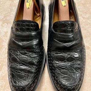 Mezlan Crocodile Penny Loafers